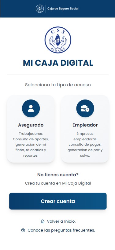 Seleccionar opción de Asegurado en el portal CSS